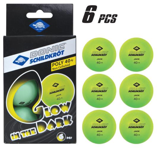 Preview: Table tennis ball Glow in the Dark Poly 40+ quality, 6 pcs.