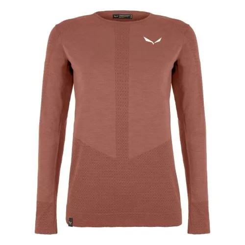 Salewa Zebru Med Warm Amr W L/S Tee. - etruscan red