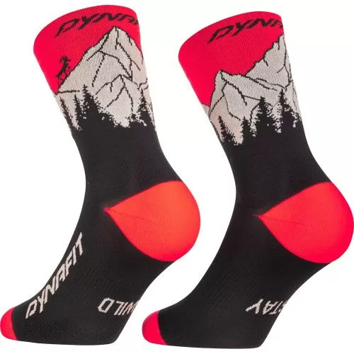 Dynafit Traverse Crew Socken - black out ultra coral