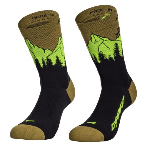 Preview: Dynafit Traverse Crew Socken - black out ultra yellow