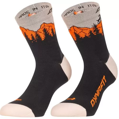 Dynafit Traverse Mid Socken - black out ultra orange