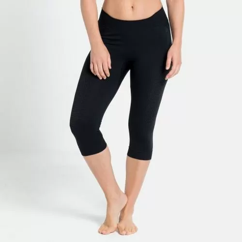 Odlo Women's PERFORMANCE WARM ECO Base Layer 3-4 Pants - schwarz