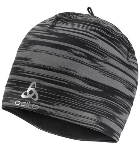 Odlo The Polyknit Warm ECO Print hat - schwarz reflective