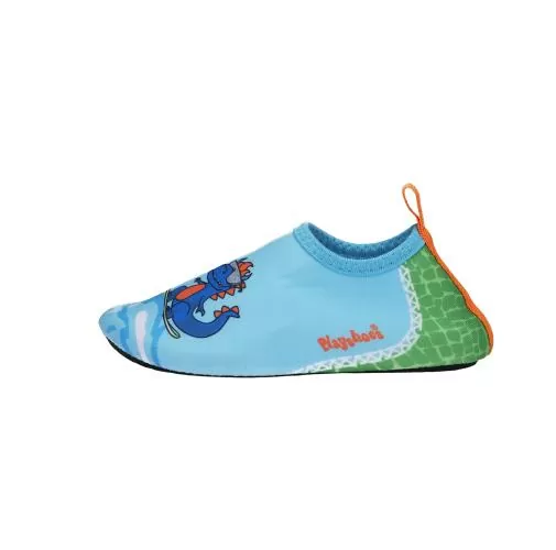 Playshoes Barfuß-Schuh Dino - blau/grün