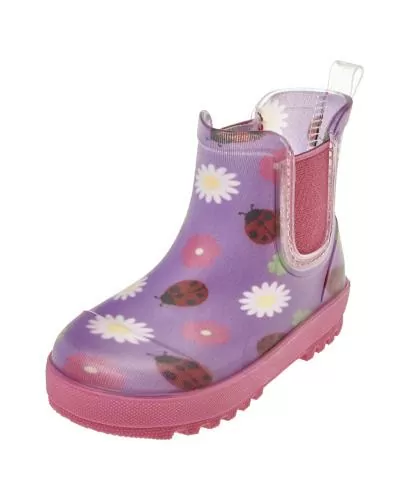 Playshoes Regenstiefel Halbschaft Marienkäfer - flieder