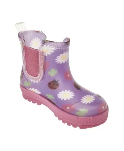 Playshoes Regenstiefel Halbschaft Marienkäfer - flieder
