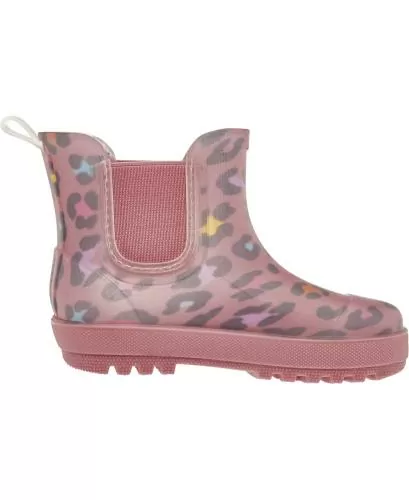 Playshoes Regenstiefel Halbschaft Leo-Print - rosa