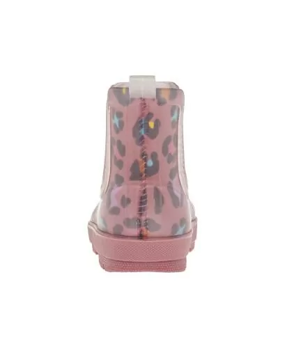 Playshoes Regenstiefel Halbschaft Leo-Print - rosa