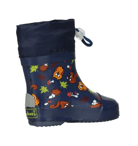 Preview: Playshoes Gummistiefel Halbschaft Waldtiere gefüttert - marine