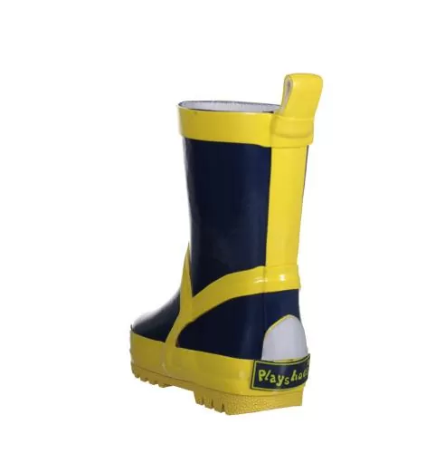 Playshoes Gummistiefel uni - marine/gelb