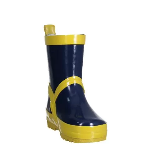 Playshoes Gummistiefel uni - marine/gelb