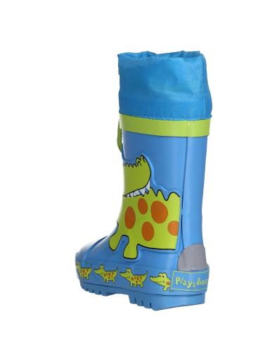 Preview: Playshoes Gummistiefel Krokodil - blau/grün