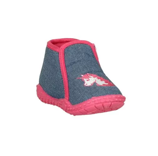 Playshoes Hausschuh Einhorn - jeansblau