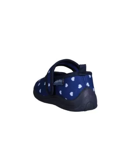 Playshoes Hausschuh Herzchen - marine