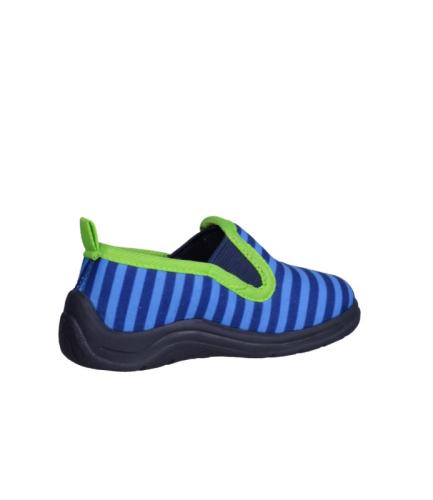 Preview: Playshoes Hausschuh Ringel - blau/grün