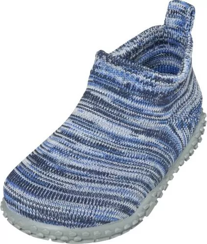 Playshoes Hausschuh Strick - blau
