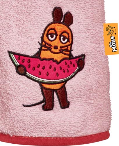 Preview: Playshoes Frottee-Bademantel DIE MAUS Melone - rosa