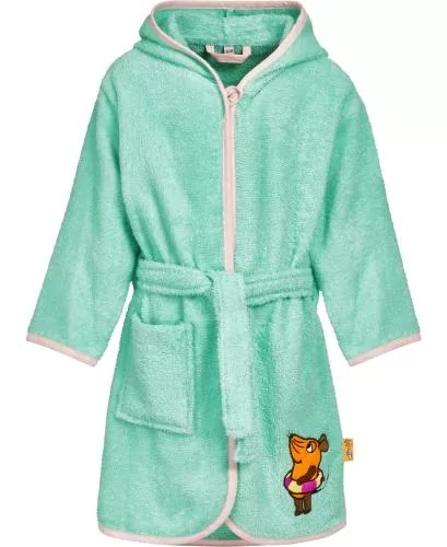 Playshoes Frottee-Bademantel DIE MAUS Schwimmring - türkis