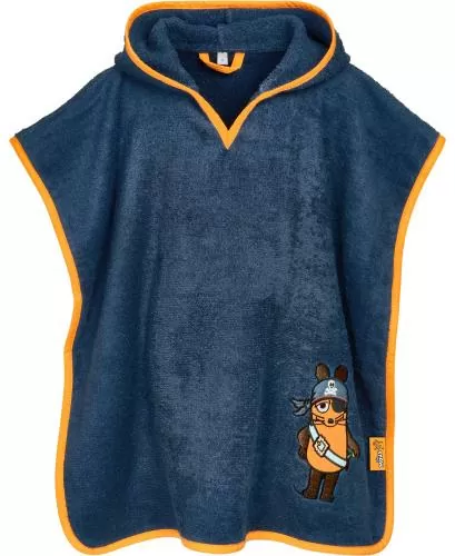 Playshoes Frottee-Poncho DIE MAUS Pirat - marine
