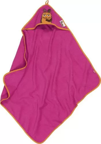Playshoes Terry Hooded Towel 'Die Maus' - pink