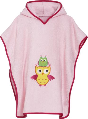 Preview: Playshoes Frottee-Poncho Eule - rosa