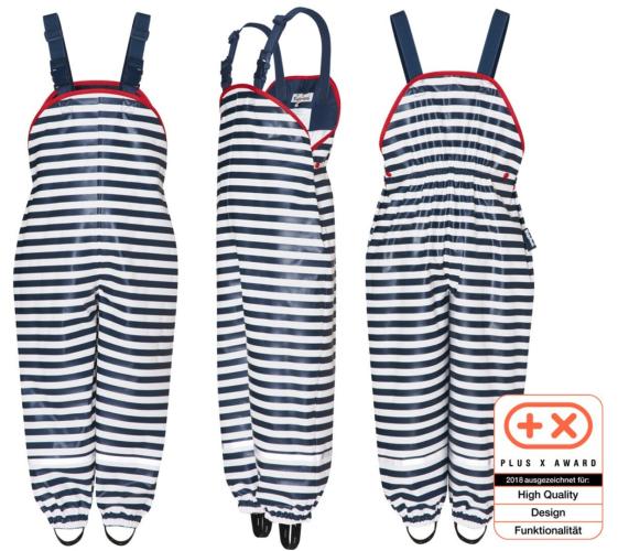 Preview: Playshoes Regenlatzhose maritim - marine/weiß