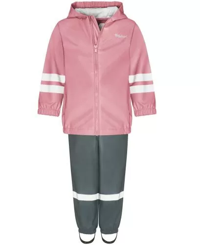Playshoes Regen-Set Latzhose Basic - rosa