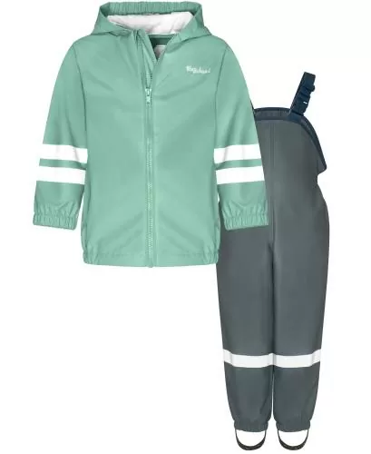 Playshoes Regen-Set Latzhose Basic - grün