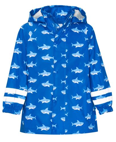 Preview: Playshoes Regen-Jacke Hai allover - blau