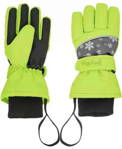 Playshoes Finger-Handschuh Schneeflocken - grün