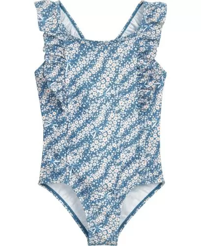Playshoes UV-Schutz Badeanzug Blümchen - petrol
