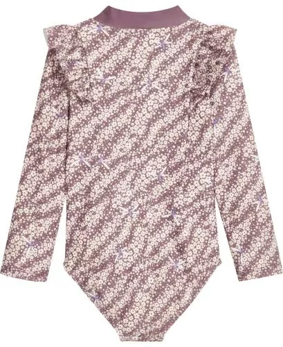 Playshoes UV-Schutz Badeanzug Blümchen Langarm - violett