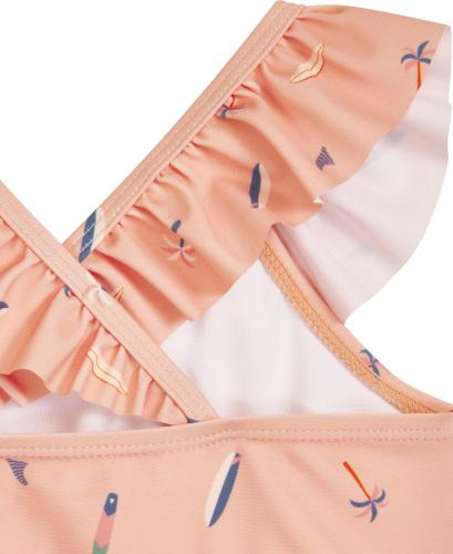 Preview: Playshoes UV-Schutz Bikini Surfbrett Palme - altrosa