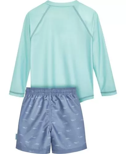 Playshoes UV Protection Swim Set Shorts 1/1 Arm Shark - turquoise