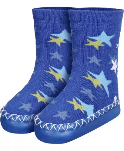 Playshoes Hüttenschuh Sterne - blau