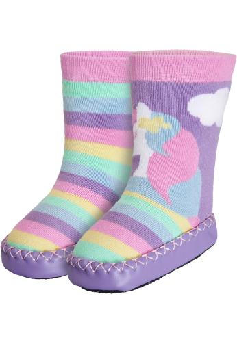 Preview: Playshoes Hüttenschuh Einhorn - multicolor