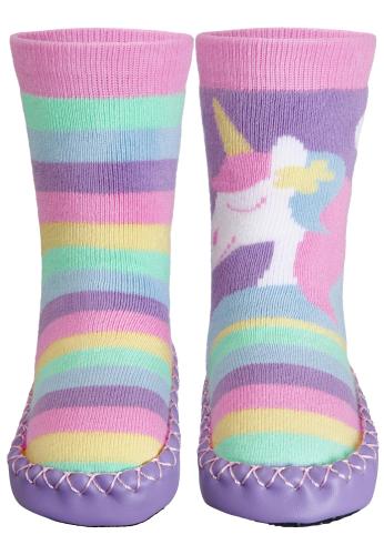 Preview: Playshoes Hüttenschuh Einhorn - multicolor