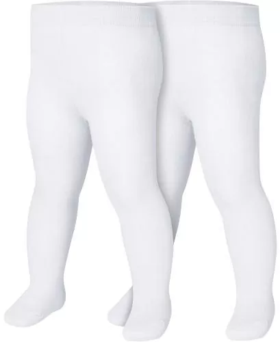 Playshoes Tights Uni Double Pack - white