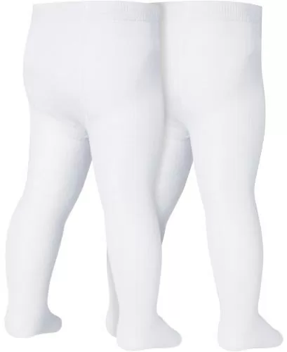 Playshoes Tights Uni Double Pack - white