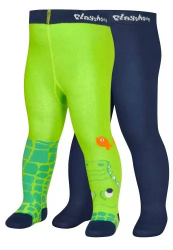 Playshoes Tights Crocodile Double Pack - grün/marine