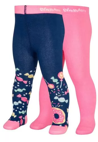Playshoes Tights Candy Double Pack - navy / lightpink