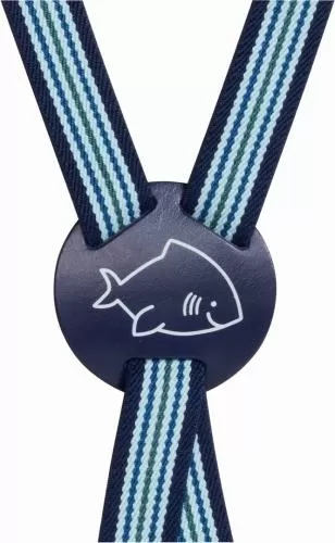 Playshoes Hosenträger Hai gestreift - hellblau/marine