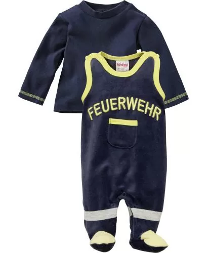 Playshoes Strampler-Set Nicki Feuerwehr - marine