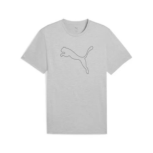 Puma M TAD ESSENTIAL HEATHER CAT TEE (CF large cat) - light gray heather