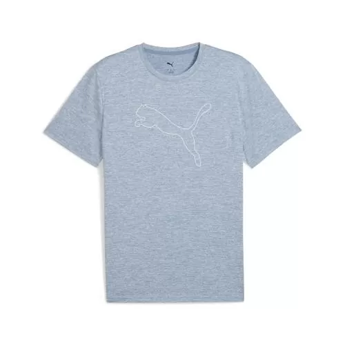 Puma M TAD ESSENTIAL HEATHER CAT TEE (CF large cat) - cool blue heather