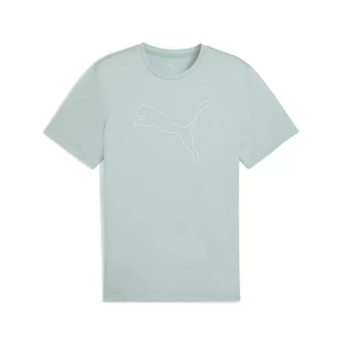Puma M TAD ESSENTIAL HEATHER CAT TEE (CF large cat) - light moss heather