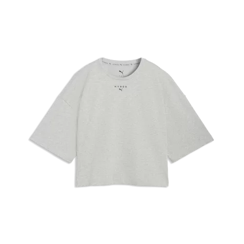 Puma W PUMA X HYROX CROPPED LIFESTYLE TEE - light gray heather