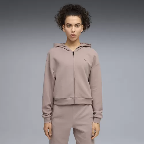Puma W Cloudspun FZ Hoodie - sandstone heather