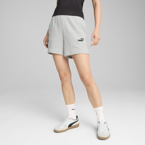 Preview: Puma ESS Small No 1 Logo 5 High-Waist Shorts TR - light gray heather