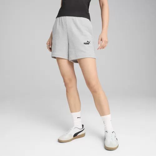 Puma ESS Small No 1 Logo 5 High-Waist Shorts TR - light gray heather